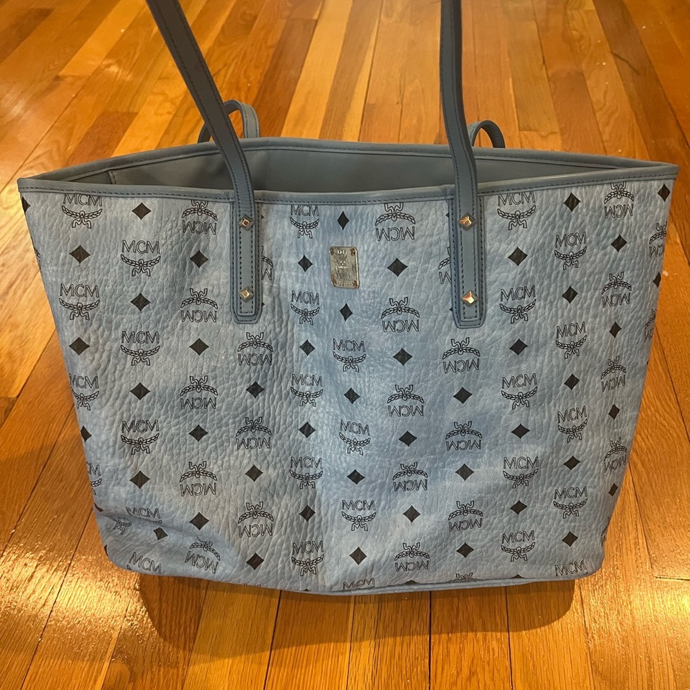 MCM Medium Blue Tote